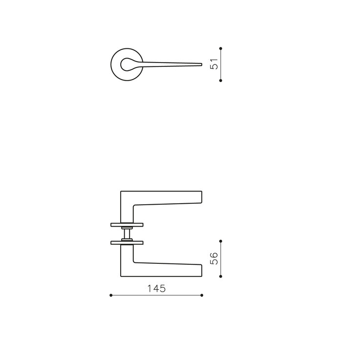 Olivari Olivari door handle Lama L on rosette chrome
