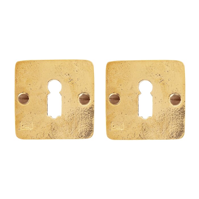 Dauby Paire de plaques de clé Dauby rosace 50Q bronze brut poli (RBP)