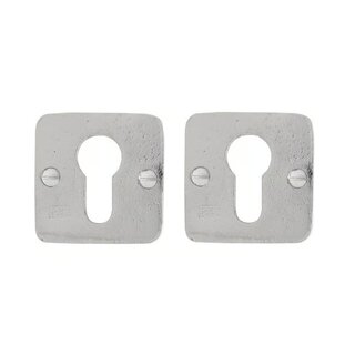 Dauby Pair of cylinder plates rosette 50Q white bronze (WB)