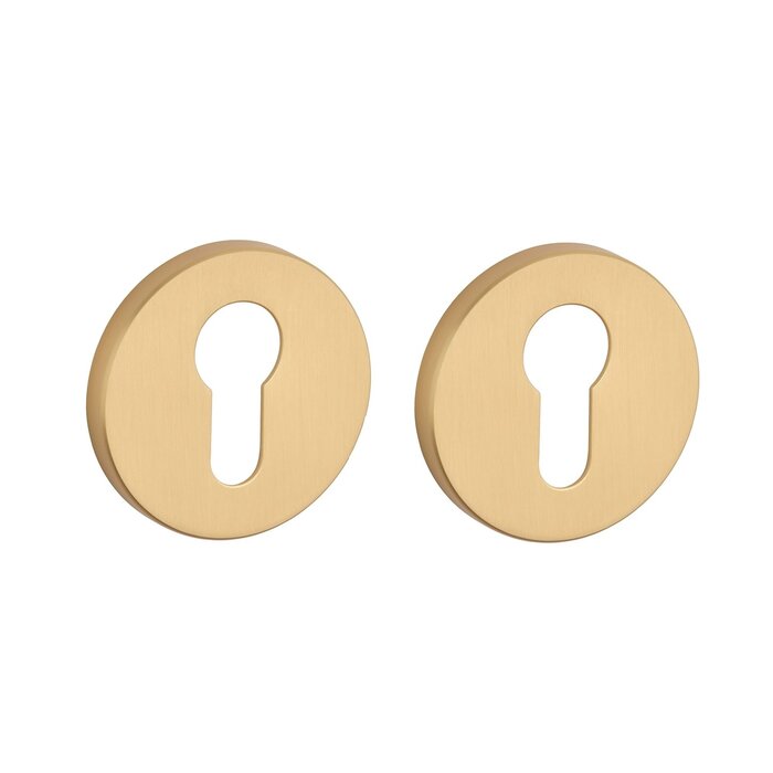 STILE Pair of STILE round cylinder plates Ø 53x7mm matt gold