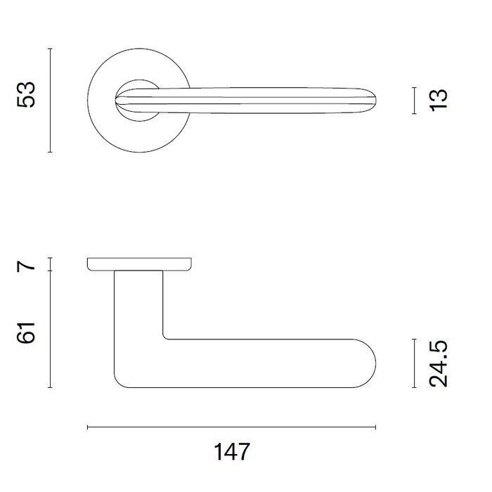 STILE STILE door handles AVA Ø 53x7 mm - matt gold