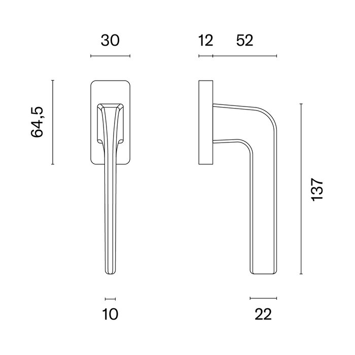 STILE Matt gold STILE window handle NAKA Q