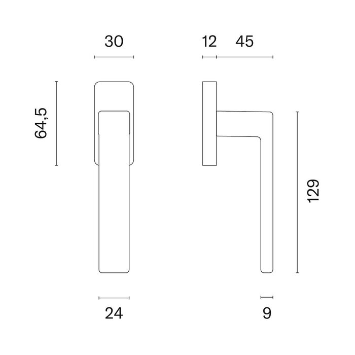 STILE Matt nickel STILE window handle MIIA Q