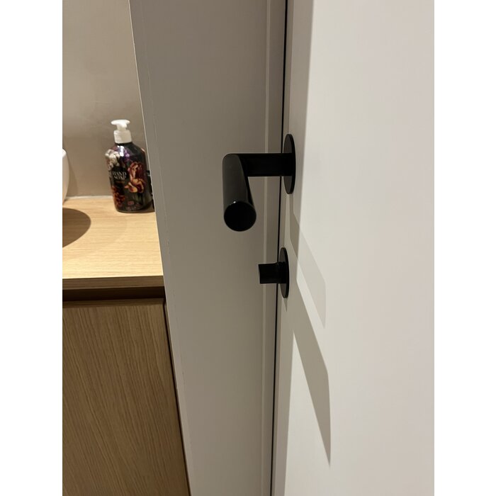 STERK Poignées de porte noires mates OVAL 1750 rosaces ultra fines de 3 mm