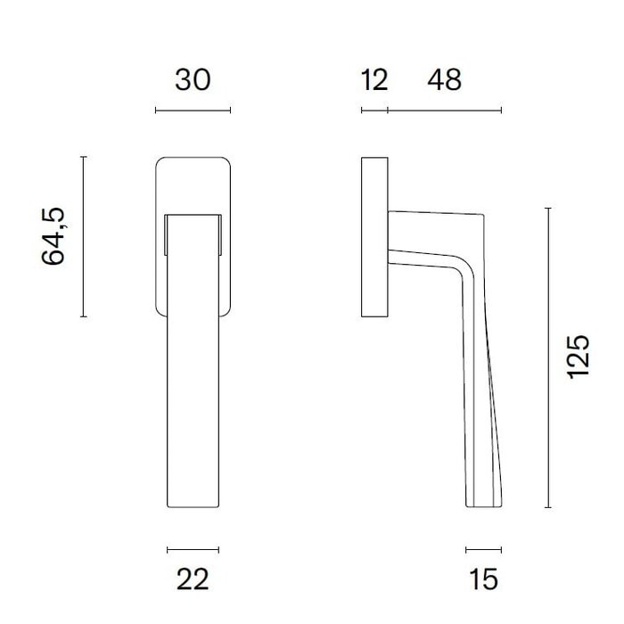 STILE Matt gold STILE window handle LIMA Q