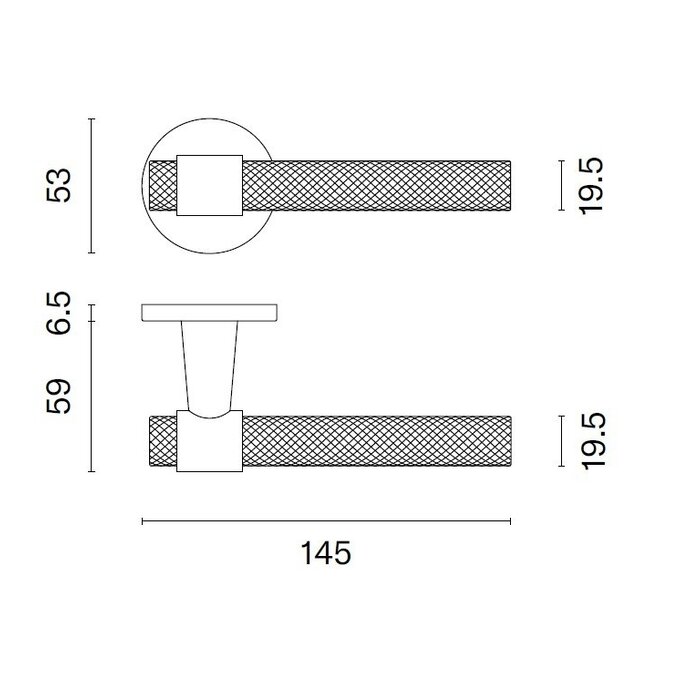 STILE STILE deurklinken GOYA Ø53 x7 mm kruislings geslepen - titanium