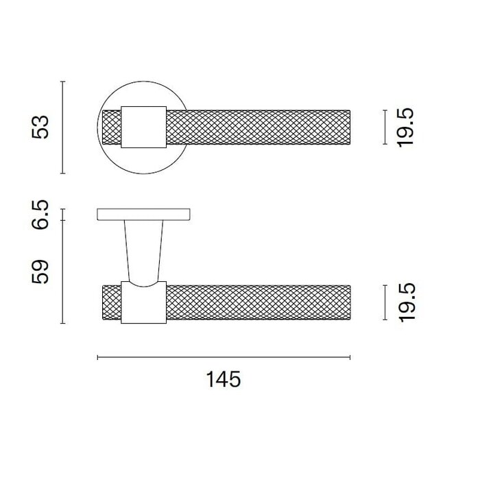 STILE GOYA STILE Türgriffe Ø53 x7 mm Kreuzschnitt - Schwarz
