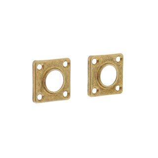 Intersteel Pair of Rosettes with square hole - tumbled brass