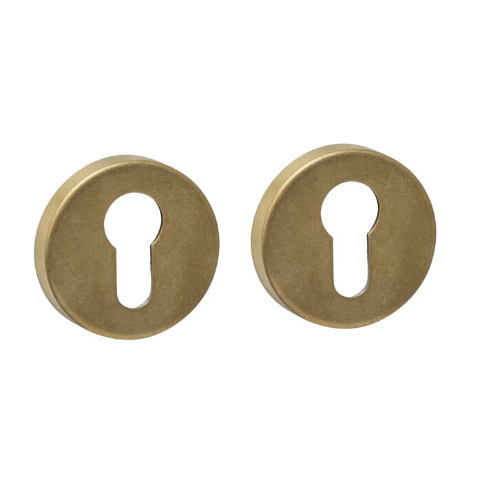 Intersteel Pair of Intersteel cylinder plates concealed Ø 53x9mm - Brass tumbled PVD