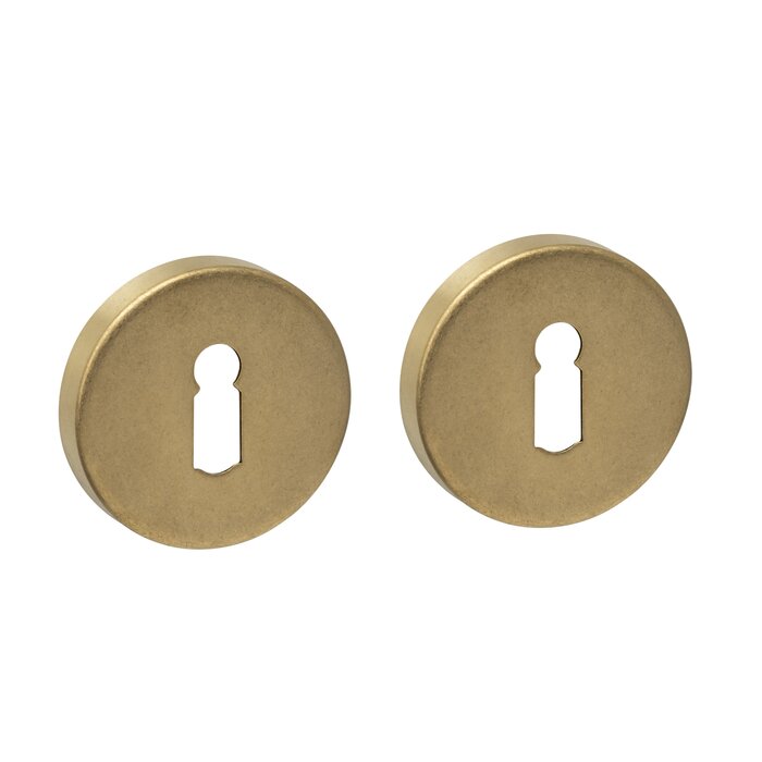 Intersteel Pair of Intersteel concealed key plates Ø 53x9mm - Brass tumbled PVD