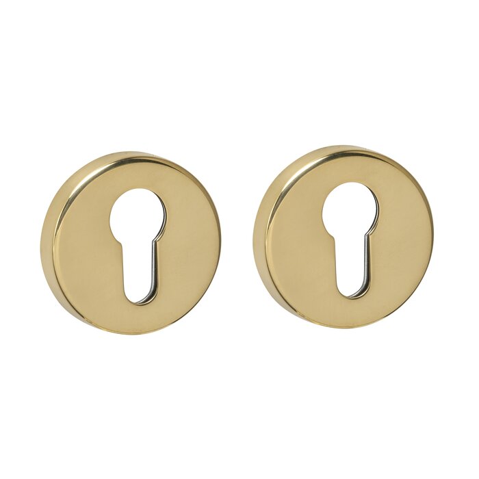 Intersteel Pair of Intersteel cylinder plates concealed Ø 53x9mm - PVD brass color