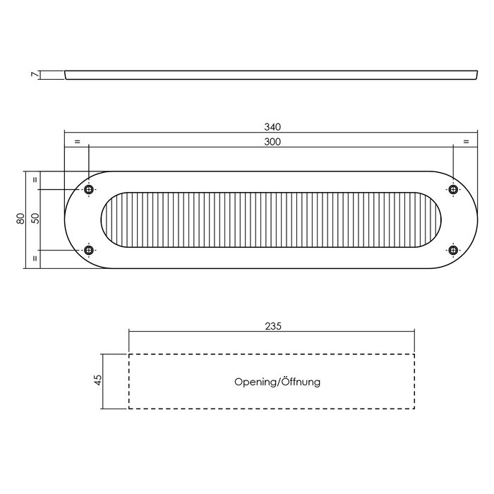 Intersteel Intersteel oval draught excluder 340x80mm - black