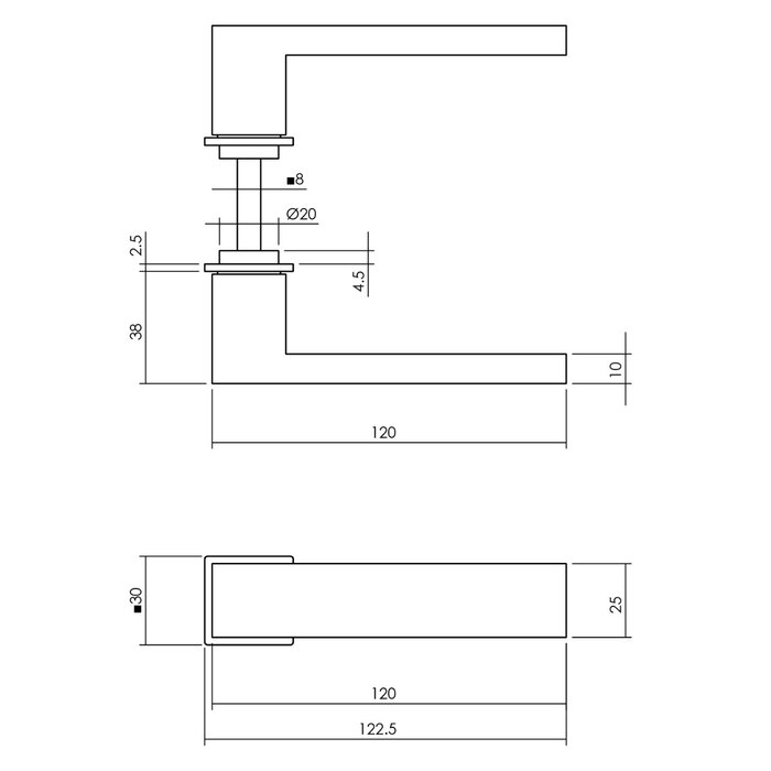 Intersteel Deurklink AMSTERDAM met zelfklevend rozet van Intersteel - antraciet grijs