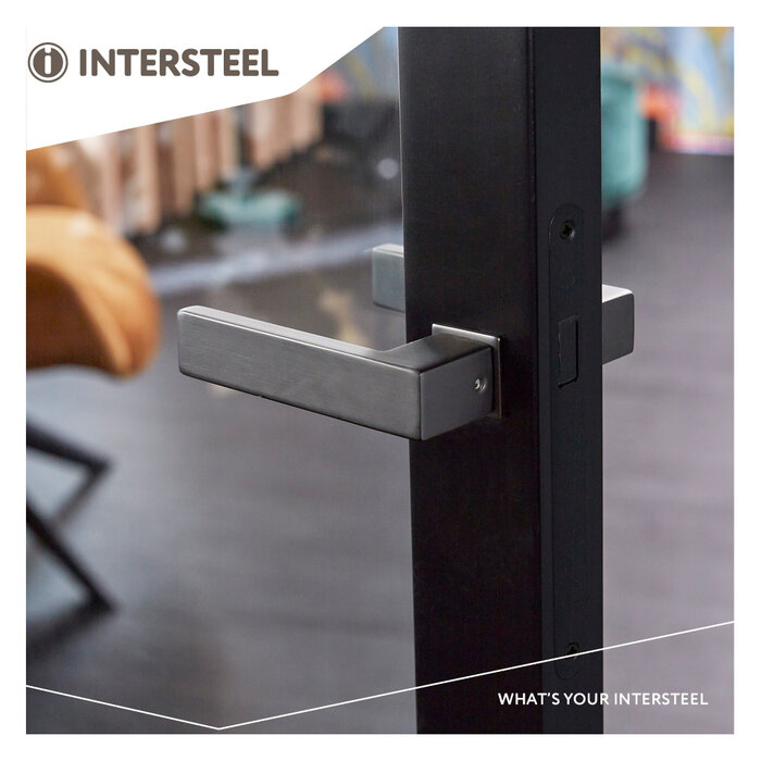 Intersteel Deurklink AMSTERDAM met zelfklevend rozet van Intersteel - antraciet grijs