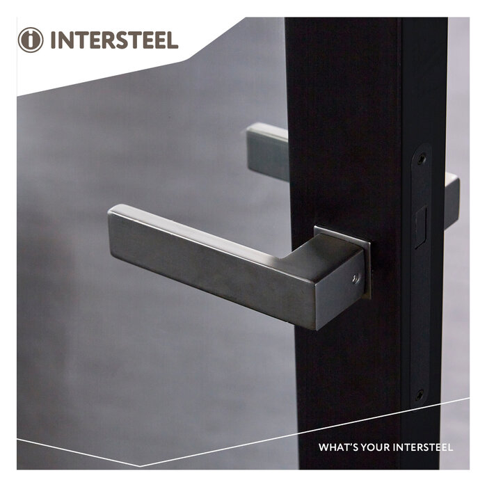 Intersteel Door handle AMSTERDAM with self-adhesive rosette from Intersteel - anthracite grey