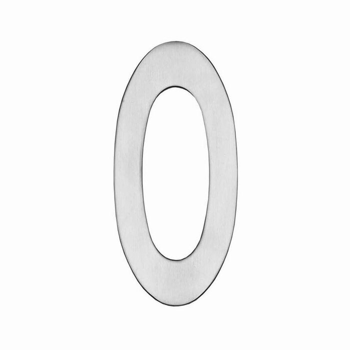 Intersteel Intersteel house number '0' 150 mm high - brushed stainless steel