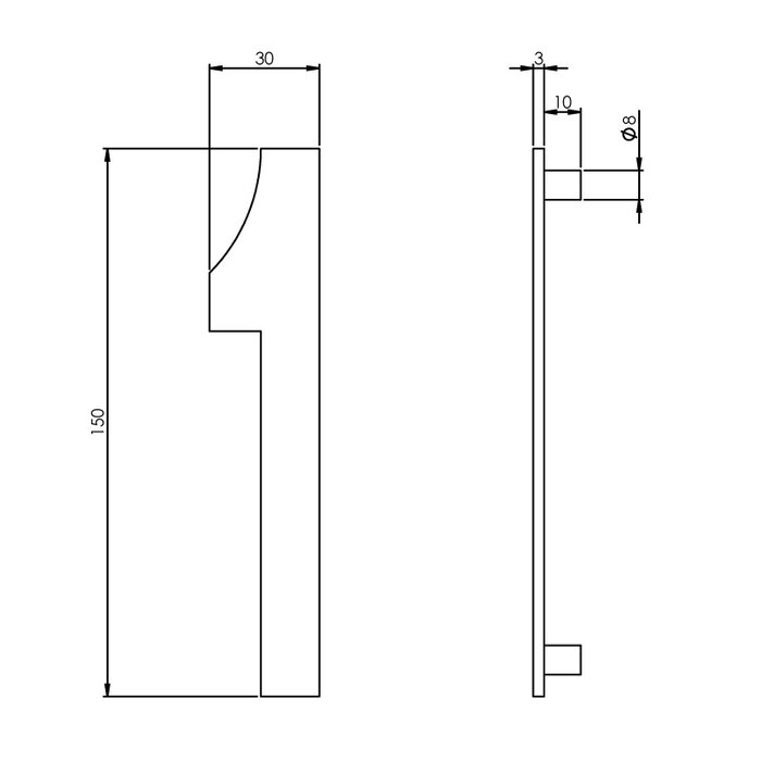 Intersteel Intersteel house number '1' 150 mm high - brushed stainless steel