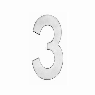 Intersteel Numéro de maison Intersteel '3' - acier inoxydable brossé