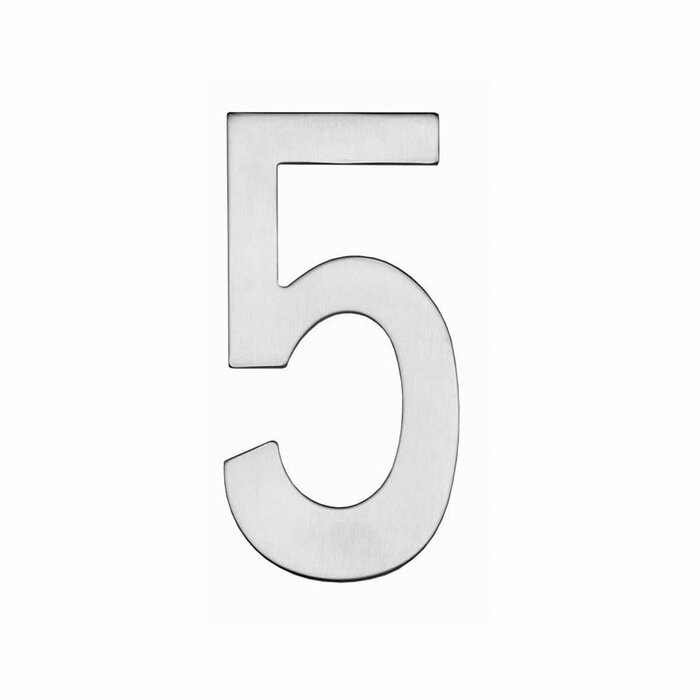 Intersteel Intersteel house number '5' 150 mm high - brushed stainless steel