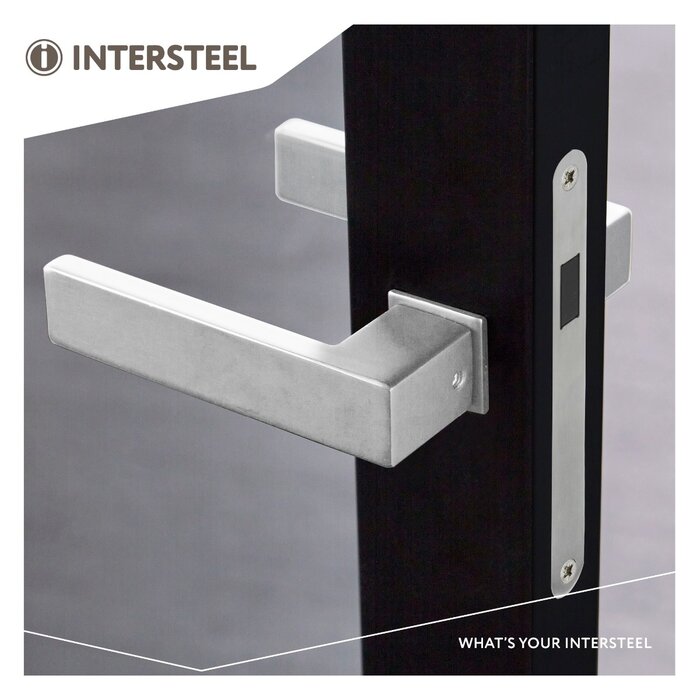 Intersteel Door handle AMSTERDAM with self-adhesive rosette from Intersteel - brushed stainless steel