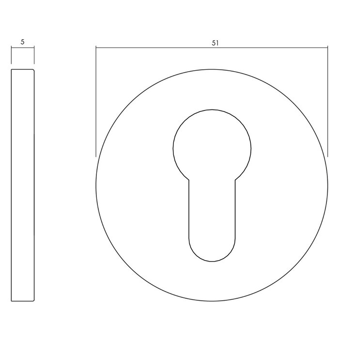 Olivari 1 Olivari Rosette rund mit Zylinderloch - bronze matt Titan PVD