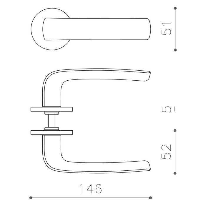 Olivari Olivari door handle DIVA on round rosette - bronze matt titanium PVD