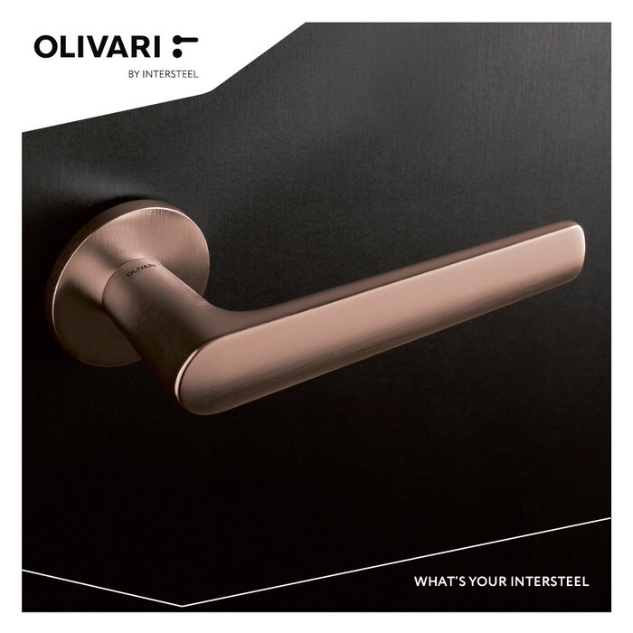 Olivari Poignée de porte Olivari LUGANO sur rosace ronde - bronze titane mat PVD