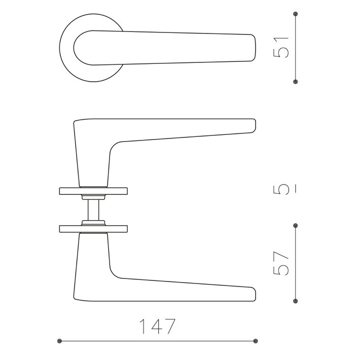 Olivari Olivari door handle LUGANO on round rosette - bronze matt titanium PVD