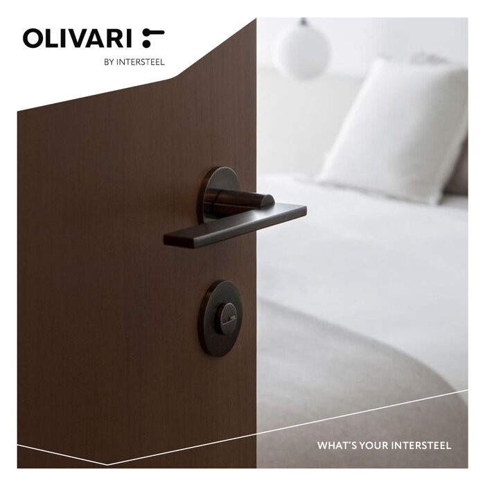 Olivari Poignée de porte Olivari OPEN sur rosace ronde - anthracite titane mat PVD