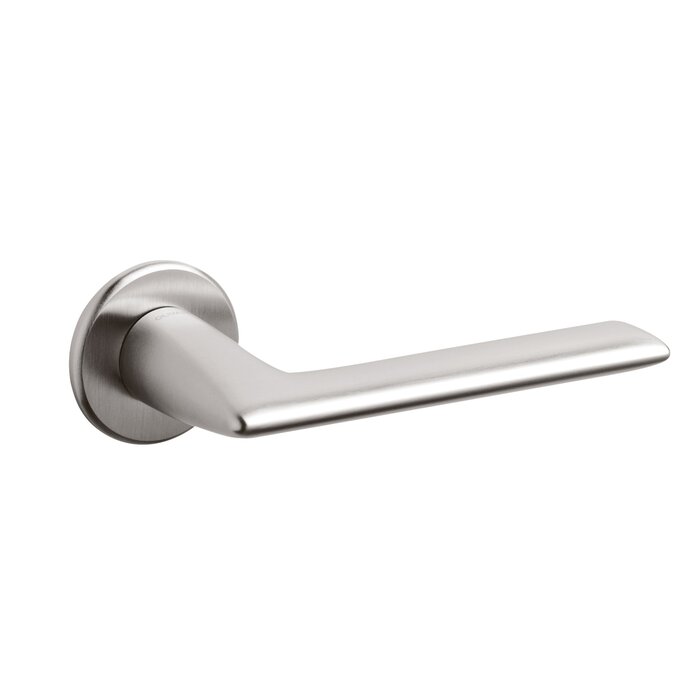 Intersteel Olivari door handles TECNO on round rosette - Stainless steel matt Titanium PVD