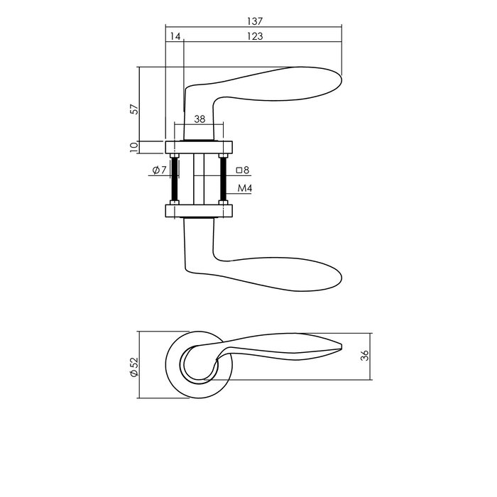 Intersteel Door handle GEORGE concealed by Intersteel - PVD brass colour
