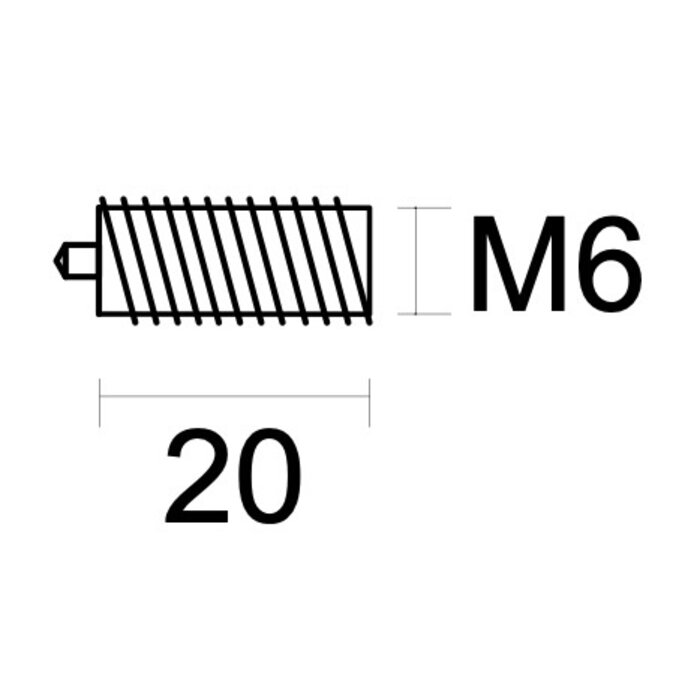 HDD inbusschroef groot M6x20mm voor deurklinken X-treme/Seliz