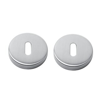 In-Door Pair of key plates round stainless steel