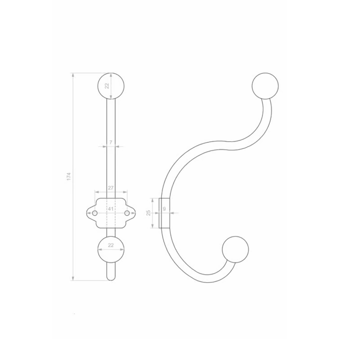 Dauby coat rack aged iron black (VO)