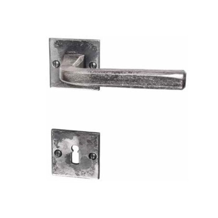 HALCO HALCÖ Türgriffe St. Moritz auf quadratischen ungefederten Rosetten - Rohstahl