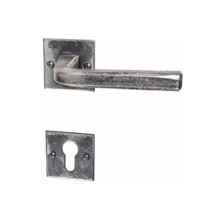 HALCO HALCÖ door handles St. Moritz on square unsprung rosettes - Raw steel
