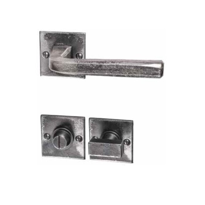 HALCO HALCÖ door handles St. Moritz on square unsprung rosettes - Raw steel