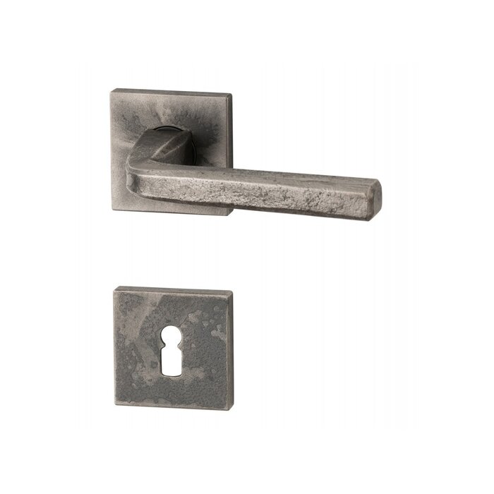 HALCO HALCÖ door handles St. Moritz on square spring rosette concealed - Raw steel