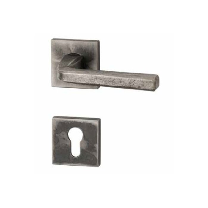 HALCO HALCÖ door handles St. Moritz on square spring rosette concealed - Raw steel