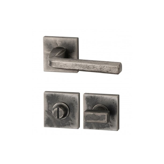 HALCO HALCÖ door handles St. Moritz on square spring rosette concealed - Raw steel