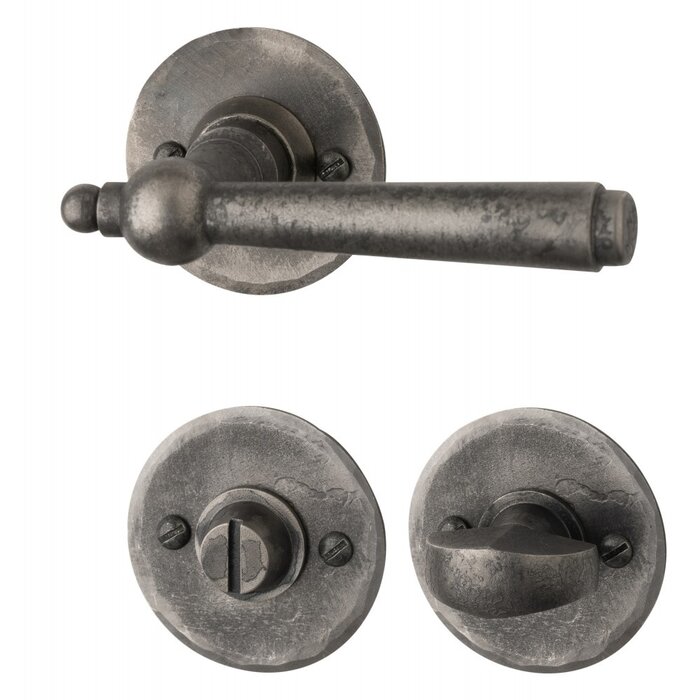 HALCO Poignées de porte HALCÖ Kaprun sur rosace ronde - Acier brut