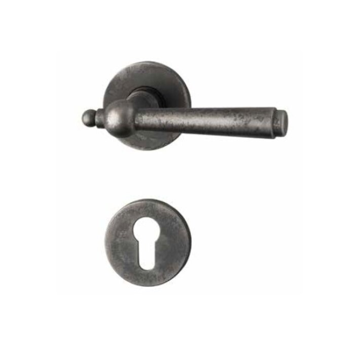 HALCO Poignées de porte HALCÖ Kaprun sur rosaces rondes à ressort dissimulées - Acier brut