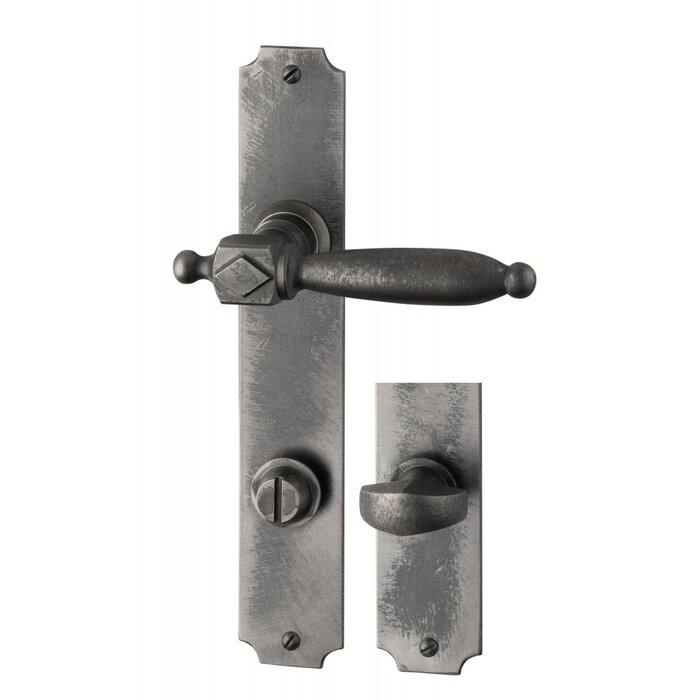 HALCO HALCÖ door handles St. Anton on shield - Raw steel