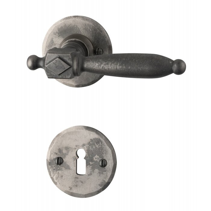 HALCO Poignées de porte HALCÖ St. Anton sur rosace ronde - Acier brut