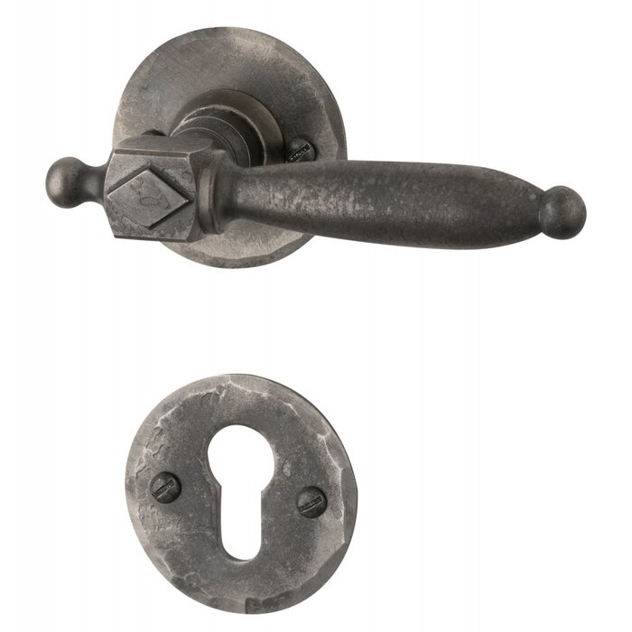 HALCO Poignées de porte HALCÖ St. Anton sur rosace ronde - Acier brut