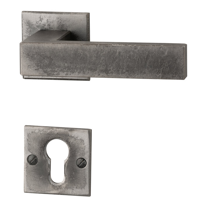 HALCO Poignées de porte HALCÖ Lech sur rosace carrée - Acier brut