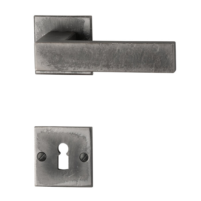 HALCO Poignées de porte HALCÖ Lech sur rosace carrée - Acier brut