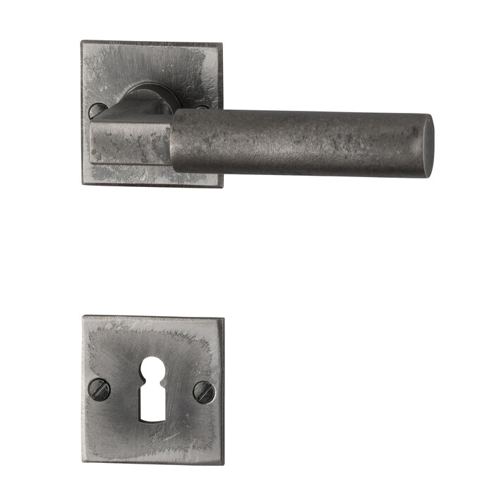 HALCO Poignées de porte HALCÖ Zermatt sur rosace carrée - Acier brut