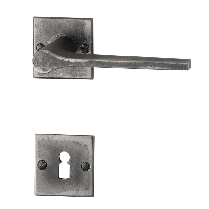 HALCO Poignées de porte HALCÖ Saalbach sur rosace carrée - Acier brut