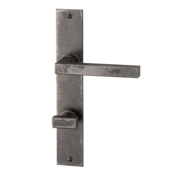HALCO HALCÖ door handles Oberstdorf on plate - Raw steel